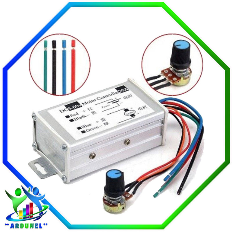 CONTROLADOR DE MOTOR DC 20A PWM 9V 12V 24V 36V 48V 60V