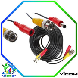 PATCH CORD BNC+DC 22 METROS NEGRO