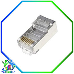 CONECTOR RJ45 CAT-5E CON REFUERZO METÁLICO (AMP)