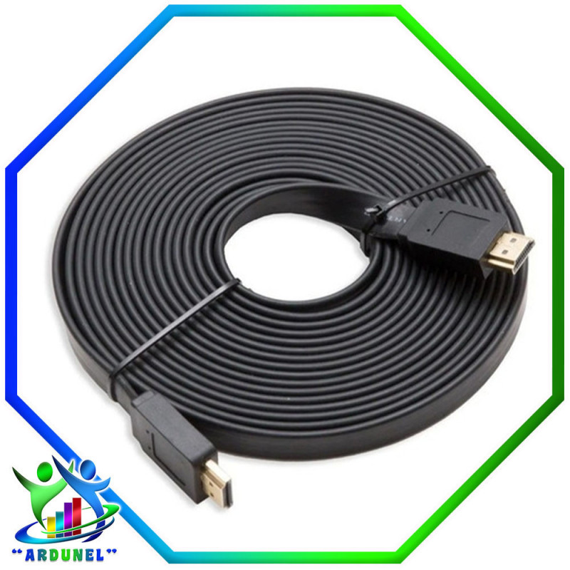 CABLE HDMI A HDMI MACHO PLANO GRUESO NEGRO 20 MTS