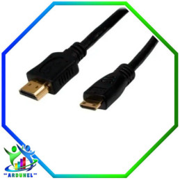 CABLE HDMI A MINI HDMI MACHO DORADO 1.8MTS NEGRO