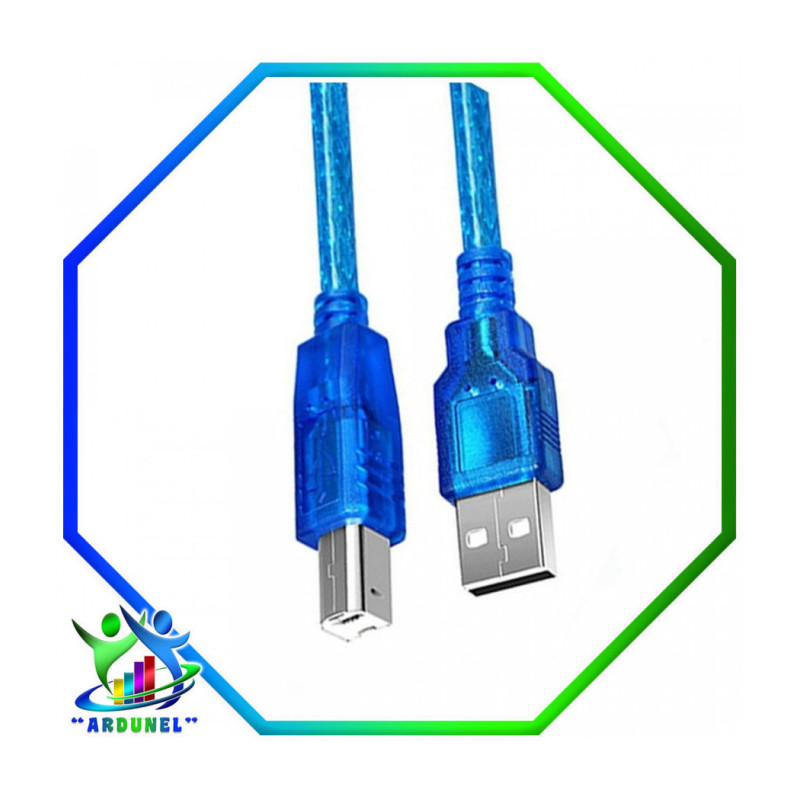 CABLE USB 2,0 AM/BM TRABSP. AZUL C/FILTRO 1,8MTS.