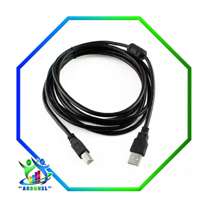 CABLE USB 2,0 AM/BM 1,8MTS NEGRO C/FILTRO ROWLAND