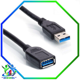 CABLE USB 3,0 AM/AF 96B NEGRO 10MTS.