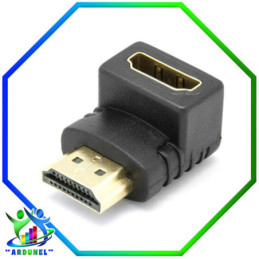 ACOPLE ADAPTADOR CODO HDMI MACHO A HDMI HEMBRA NEGRO