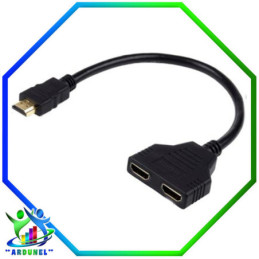 ADAPTADOR CABLE HDMI MACHO/2XHDMI HEMBRA PLANO NEGRO