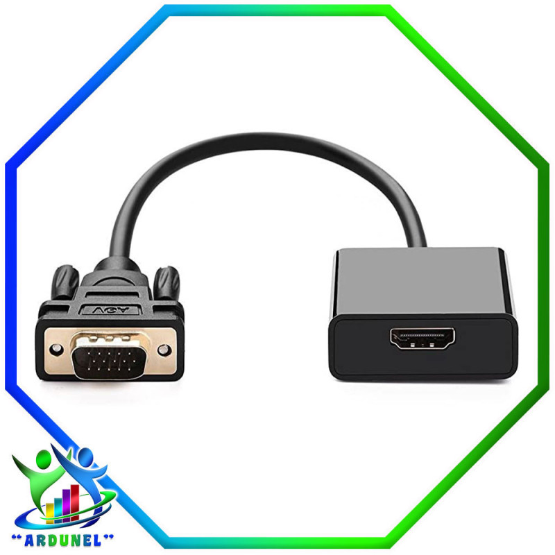 ADAPTADOR VGA A HDMI CON AUDIO CABLE SEPARADO