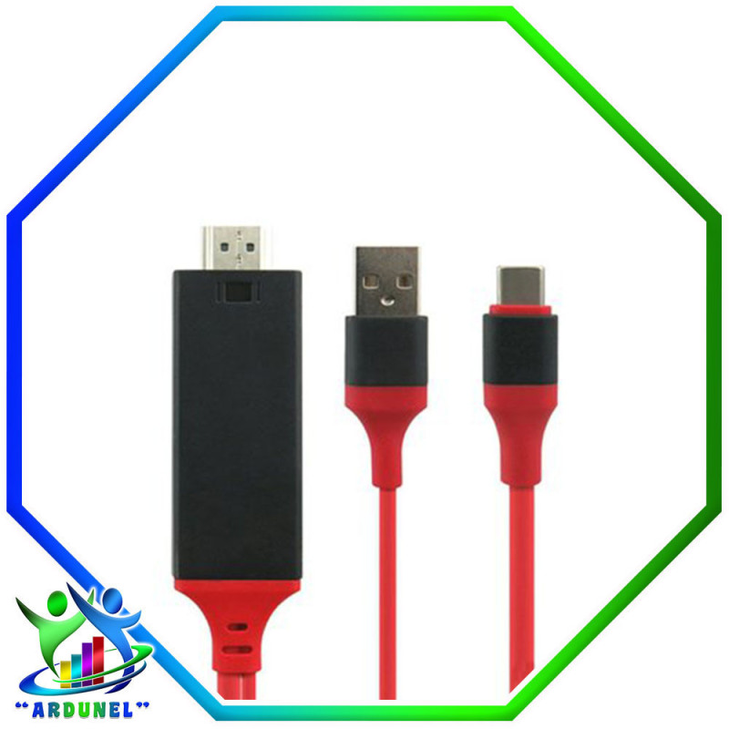 ADAPTADOR CABLE TYPE-C A UHD NEGRO, BLANCO, ROJO