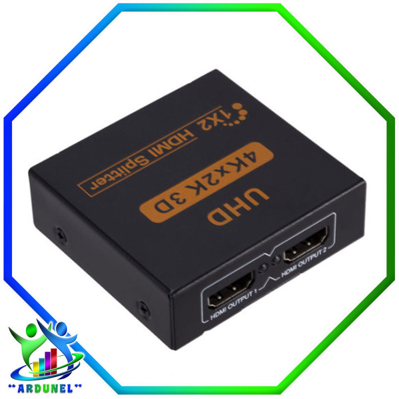 2-PORT 1X2 HDMI SPLITTER NEGRO METALICO