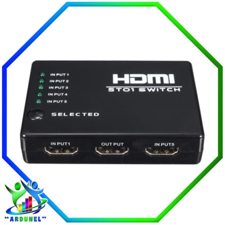 3-PORT HDMI SWITCH NEGRO METÁLICO