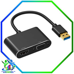 ADAPTADOR CABLE 3.0 USB A HDMI + VGA