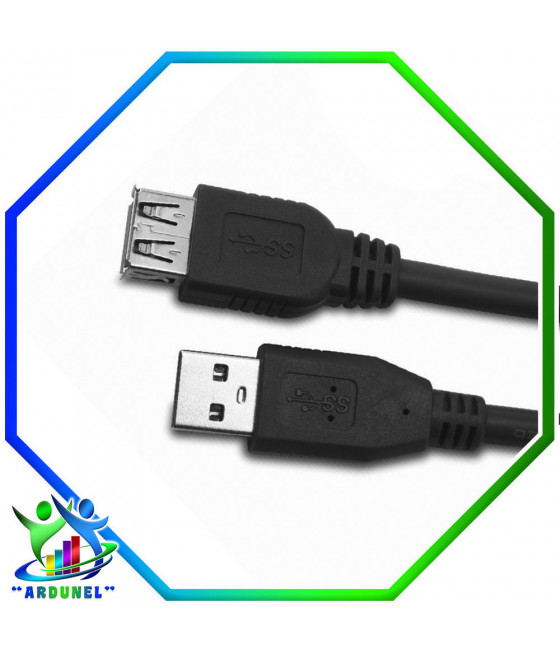 Cable USB 3,0 AM/AF Negro...