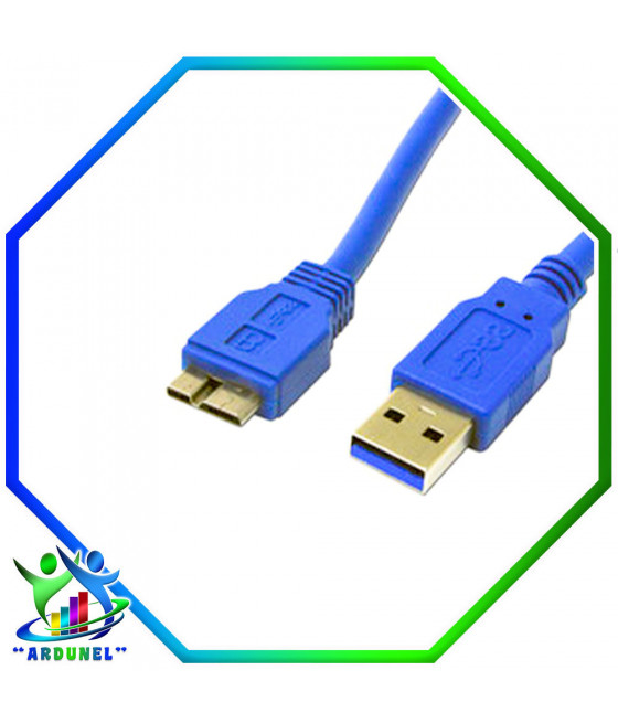 CABLE USB 3,0  AM A MICRO10PIN AZUL 30CM