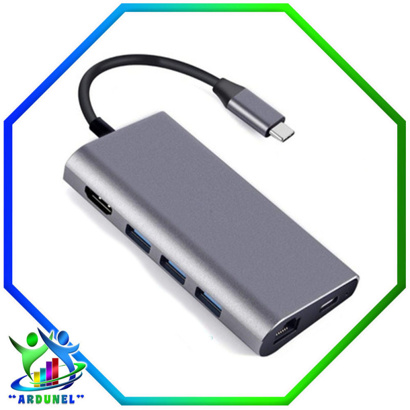 HUB 8 EN 1 USB-C ADAPTADOR 4K