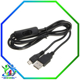 CABLE MICRO USB 5V 2.5A USB CON INTERRUPTOR DE ON/OFF 1,5MTS.