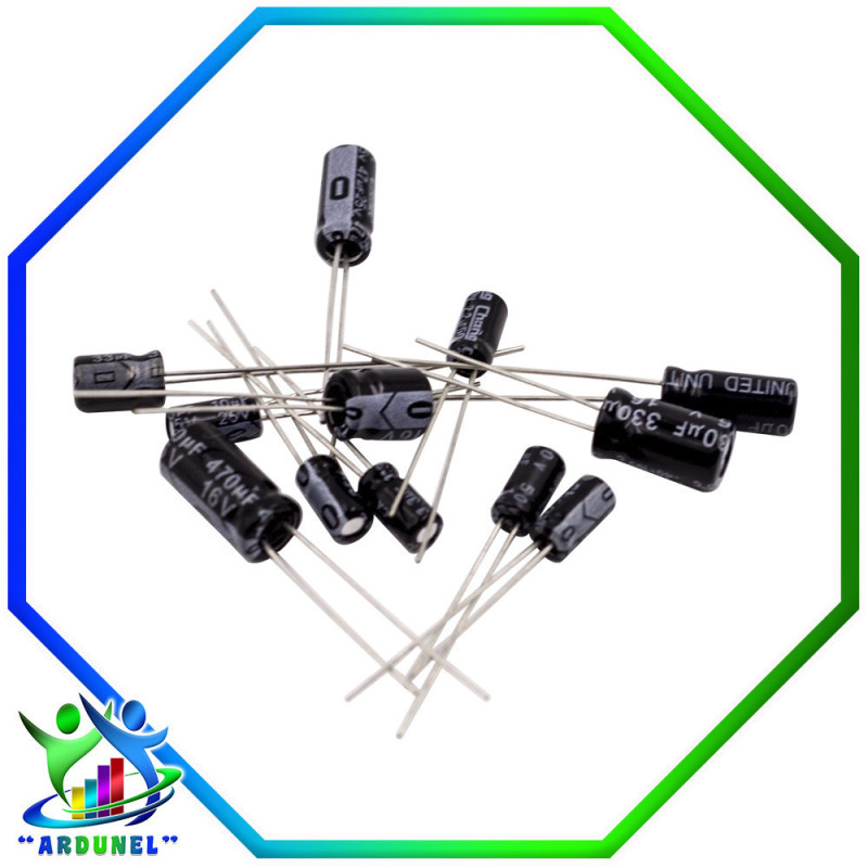 KIT CONDENSADOR ELECTROLITICO (120PZAS) 12 VALORES