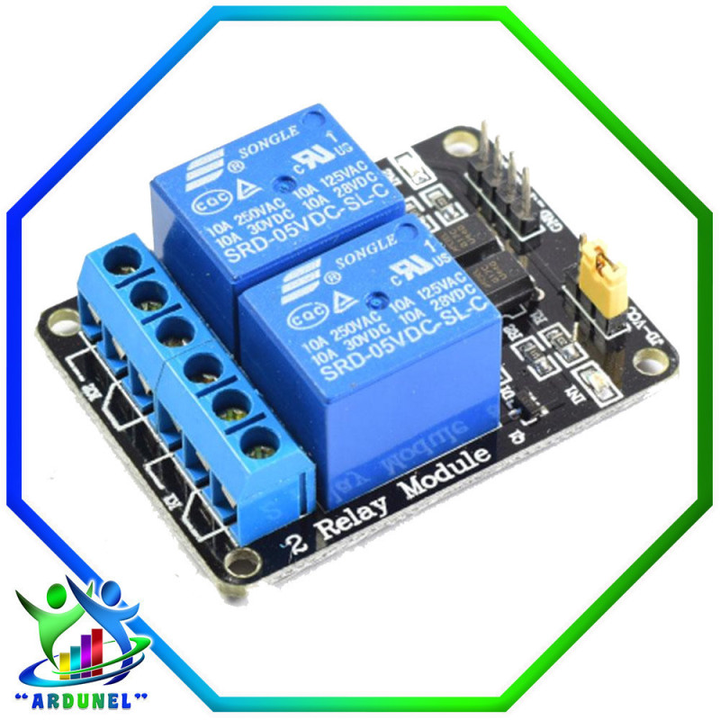 MODULO RELAY DE 2 CANALES [5V] CON OPTO ACOPLADOR