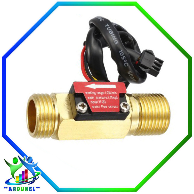 SENSOR FLUJO DE AGUA YF-B3 G1/2 25L/MIN 3,5-12V