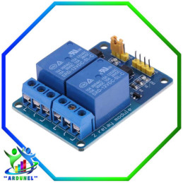 MODULO DE RELAY DE 2 CANALES 12V CON OPTOACOPLADOR