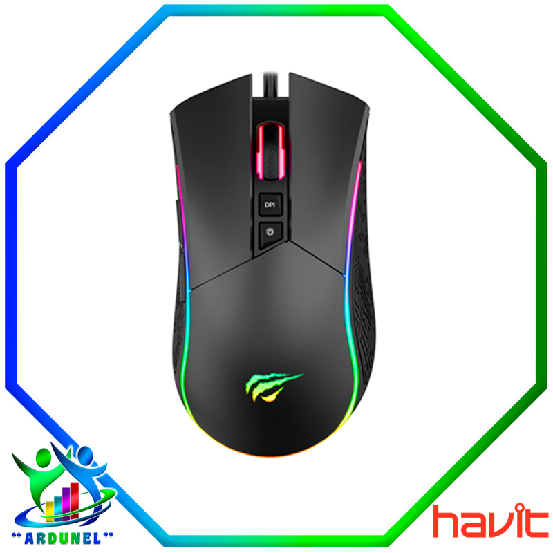 MOUSE GAMER RGB COLOR NEGRO + OCRE