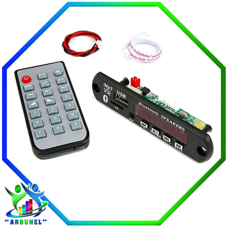 MODULO DE AUDIO INALÁMBRICO MP3 12V  RECEPTOR - BLUETOOTH - DECODIFICADOR CON CONTROL REMOTO