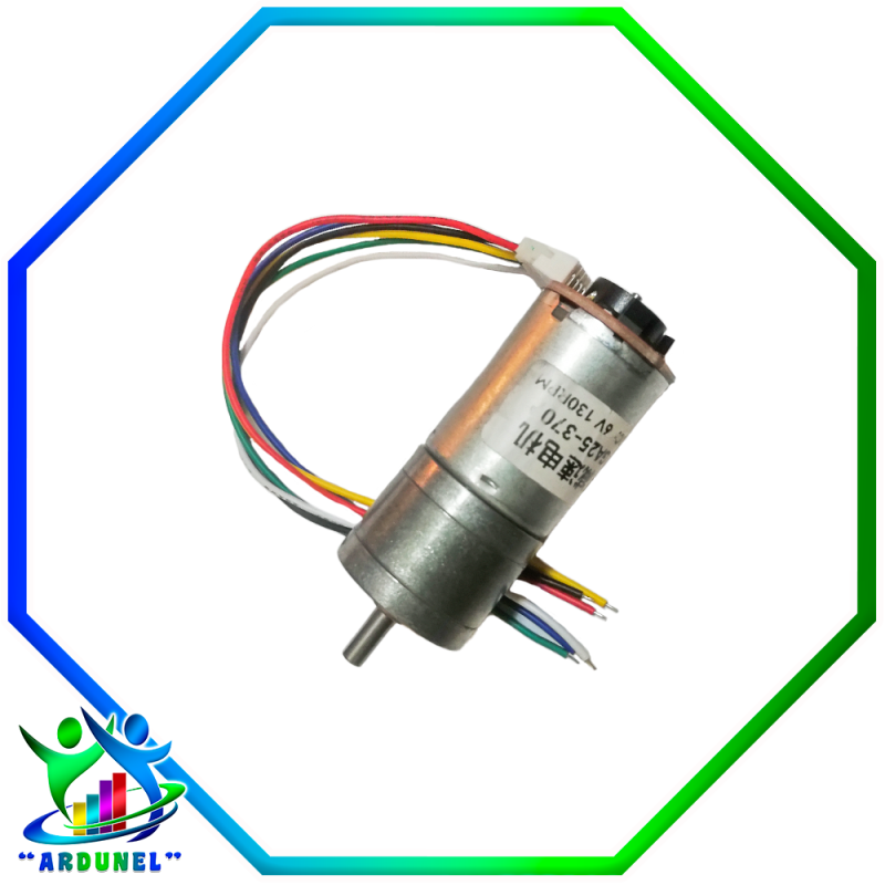 MOTOR REDUCTOR DE ENGRANAJES CON CODIFICADOR 25GA-370 6V 130RPM CC