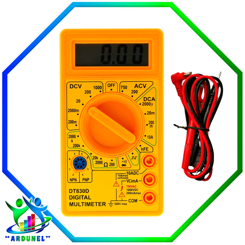MULTÍMETRO DIGITAL DT830D S/B AMARILLO