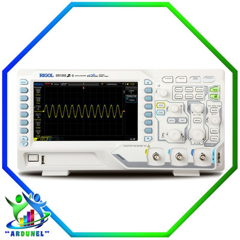 OSCILOSCOPIO DIGITAL RIGOL DS1202Z-E 200MHZ 2 CANALES ANALÓGICO DE 7 PULGADAS