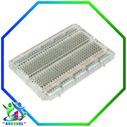 PROTOBOARD TRANSPARENTE SOLDERLESS DE 400 PTS. ALTA CALIDAD