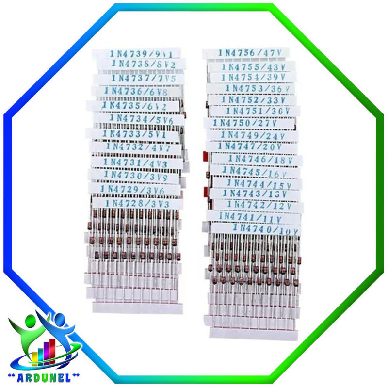 KIT DE DIODOS ZENER DE 1W 280 PCS.