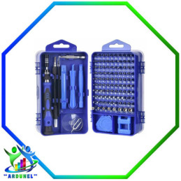 JUEGO DE DESTORNILLADORES MAGNETICOS 115 EN 1 C/AZUL