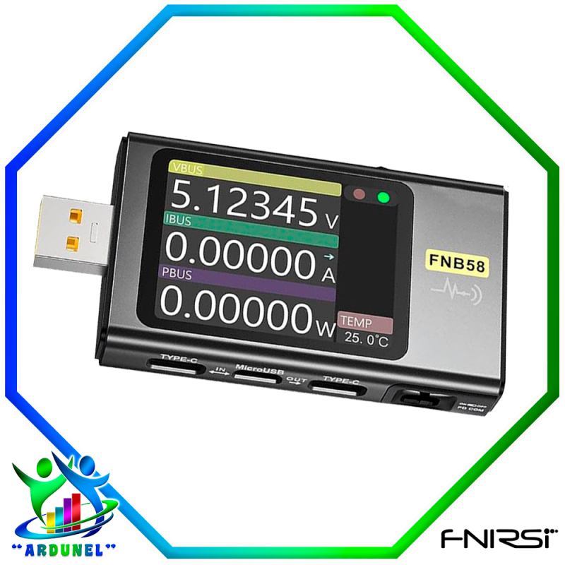 TESTER USB FNB58 VOLTÍMETRO AMPERÍMETRO CON BLUETOOTH (FNIRSI)