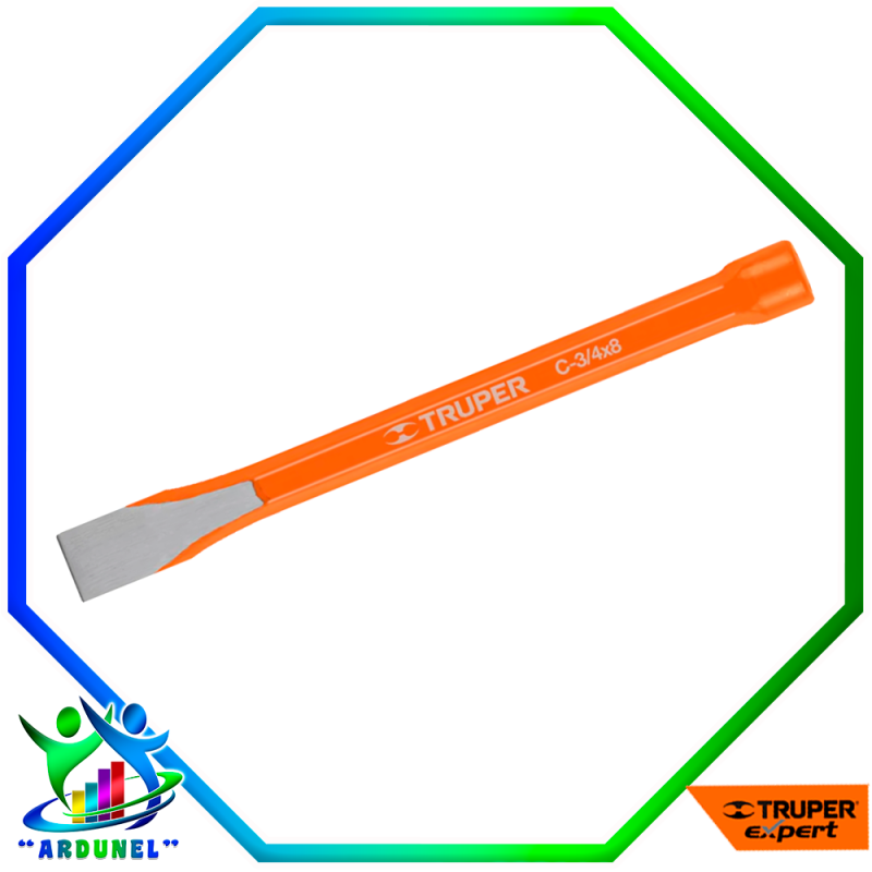 CINCEL FORJADO DE 3/4" X 8" CON CABEZA GRANDE DE AREA DE IMPACTO