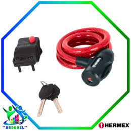 CANDADO DE CABLE LLAVE TIPO AUTOMOTRIZ DE 1M X 12MM USO LIGERO