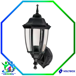 ARBOTANTE TIPO FAROL SOPORTADO NEGRO (LAMPARA NO INCLUIDA)