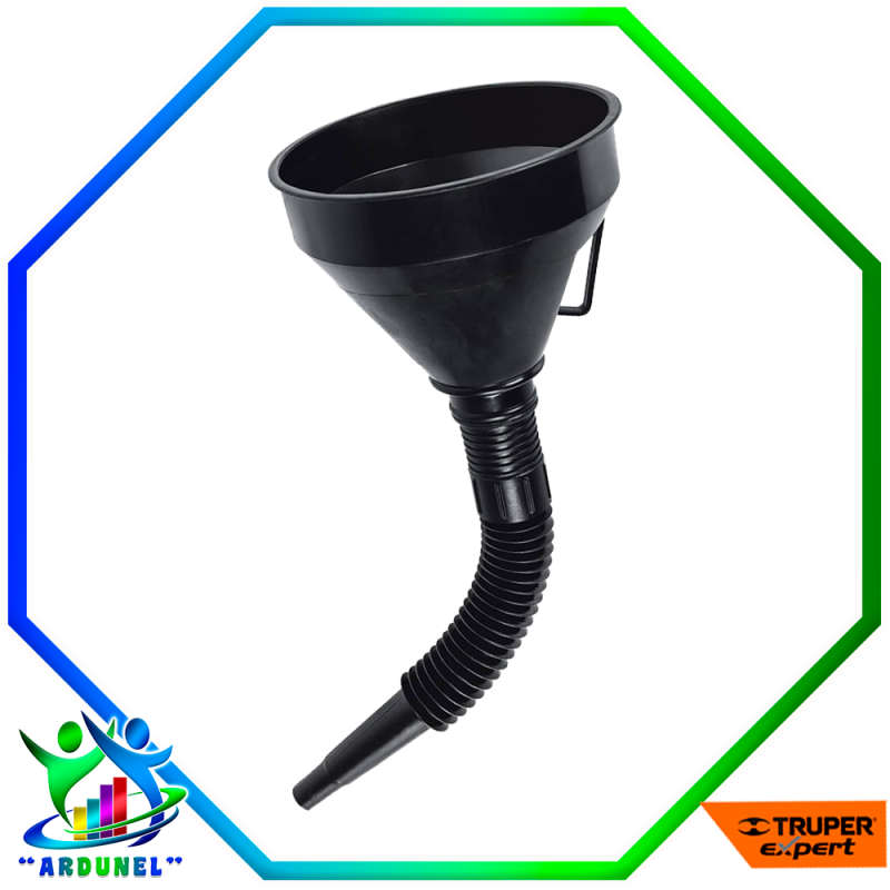 EMBUDO PLASTICO 500 ML. CUELLO FLEXIBLE IDEAL PARA ACEITES