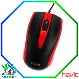 MOUSE USB NEGRO + ROJO