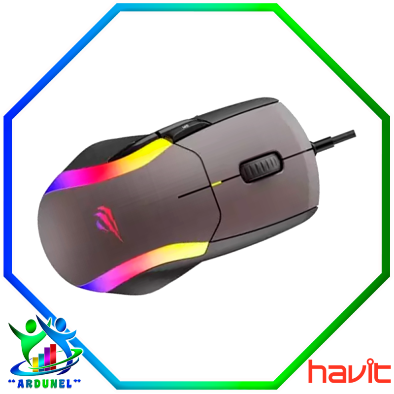 MOUSE GAMER RGB NEGRO+OCHRE