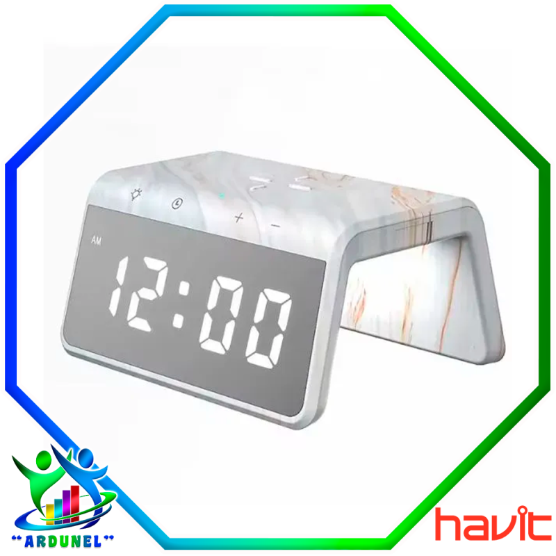 RELOJ CON ALARMA 6 EN 1 MARMOL