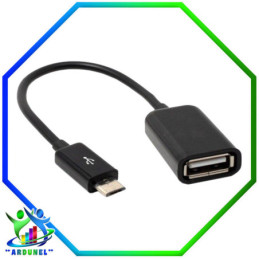 CABLE OTG MICRO USB A USB HEMBRA NEGRO