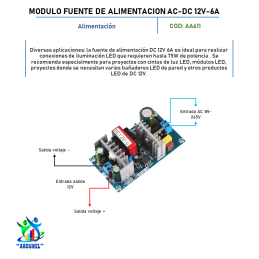 MODULO FUENTE DE ALIMETACION AC-DC 12V-6A