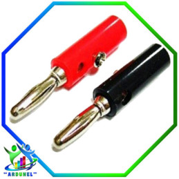 CONECTOR BANANA MACHO 4MM ROJO+NEGRO