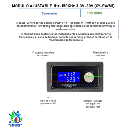 MODULO AJUSTABLE 1HZ-150KHZ 3.3V-30V (XY-KPWM1)