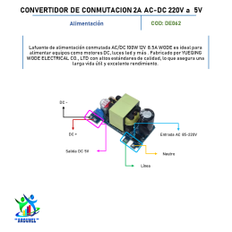 CONVERTIDOR DE CONMUTACIÓN 2A AC-DC 220V A 5V