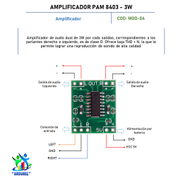 MODULO PAM8403 AMPLIFICADOR 3W