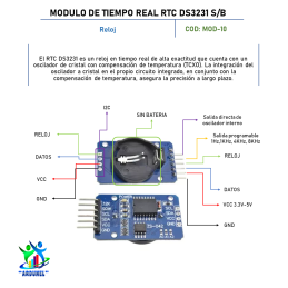 MÓDULO DE TIEMPO REAL RTC DS3231 S/BATERIA