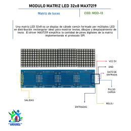 MÓDULO DE MATRIZ DE LED 32X8 MAX7219 + CABLE (ALTA CALIDAD)