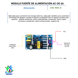 MÓDULO FUENTE DE ALIMENTACIÓN AC-DC 100-240V A DC 24V 6A