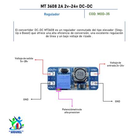 5 Piezas MT3608 2A Max DC DC Módulo De Potencia De Refuerzo Módulo De