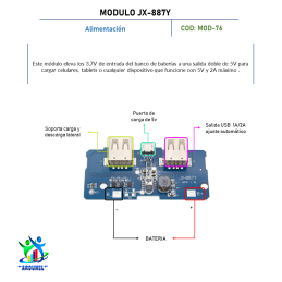 MODULO DUAL MICRO USB 3.7V A 5V 2A POWER BANK DIY 18650 CARGADOR JX-887Y